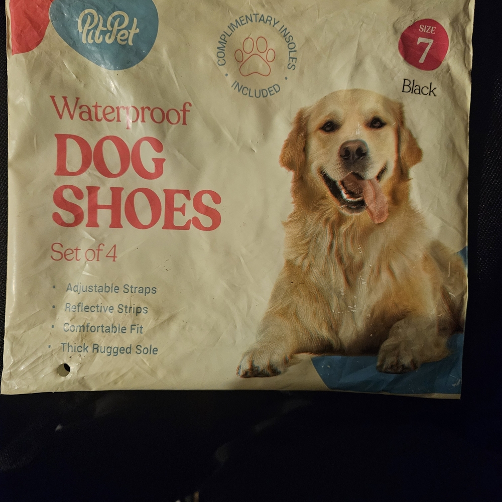 Black Waterproof Dog Shoes Set of 4